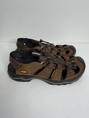 Keen Rialto Sandals Mens 8.5 Brown Leather Waterproof American Built Trail City